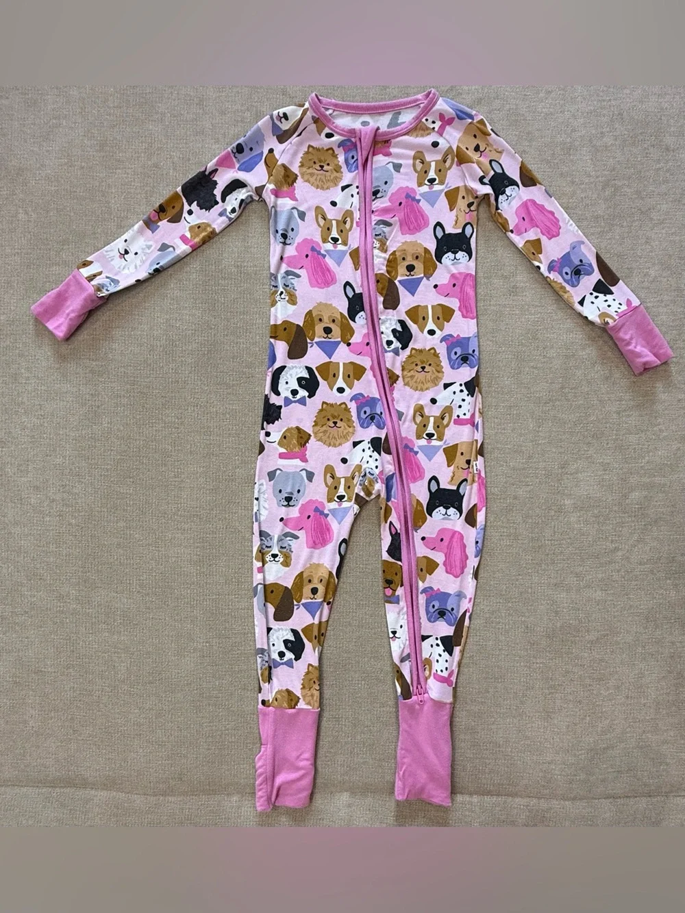 Little Sleepies Pink Puppy Parade Zippy 18-24 Months